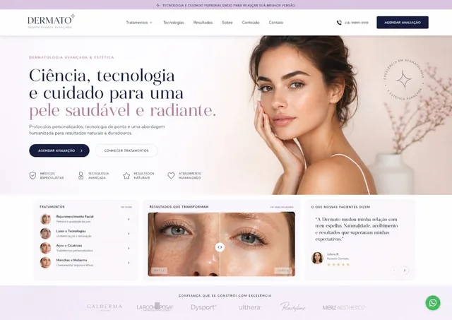 Pré-visualização do template Dermato